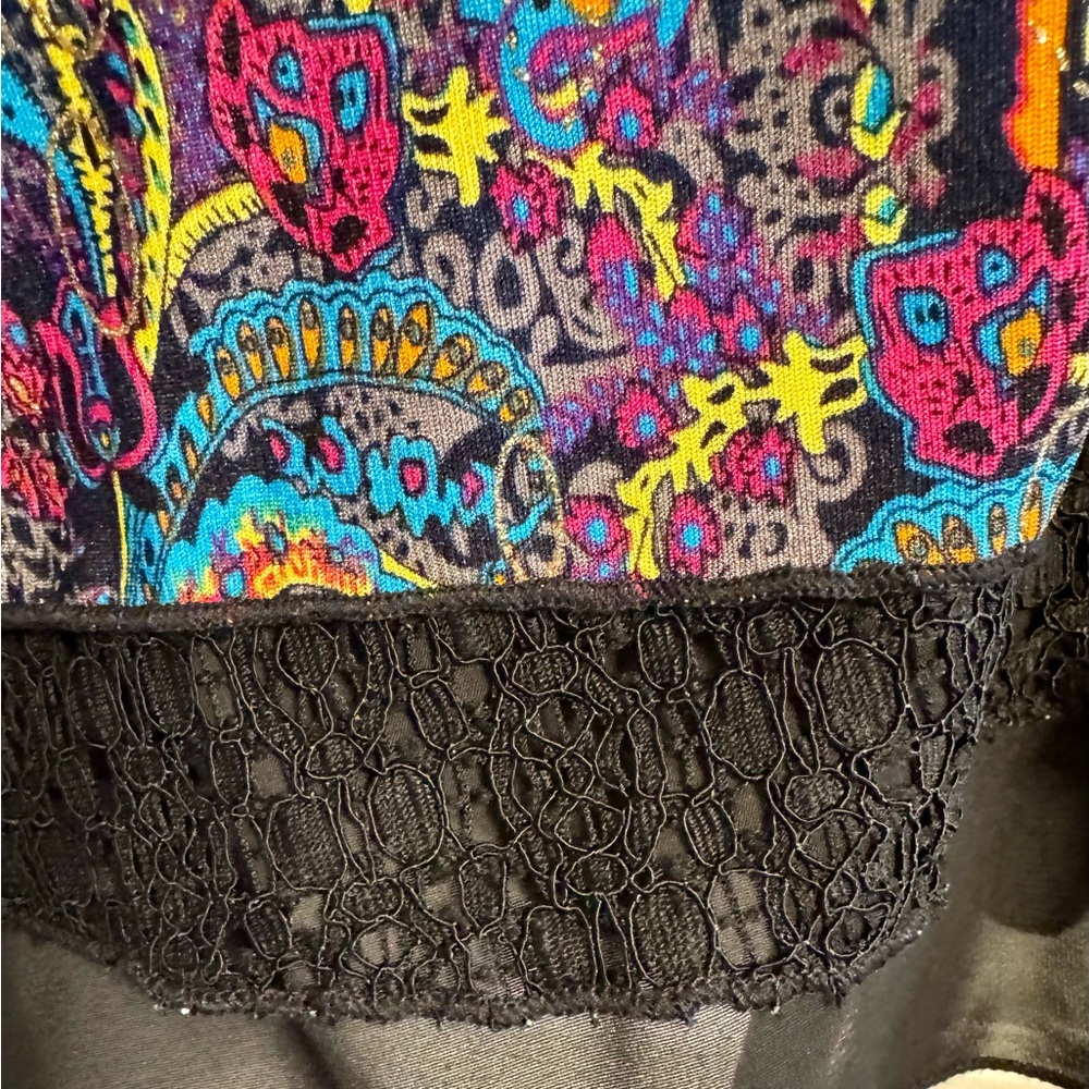 New! CALESSA Vibrant Blue and Orange Floral Blouse - Picture 10 of 15